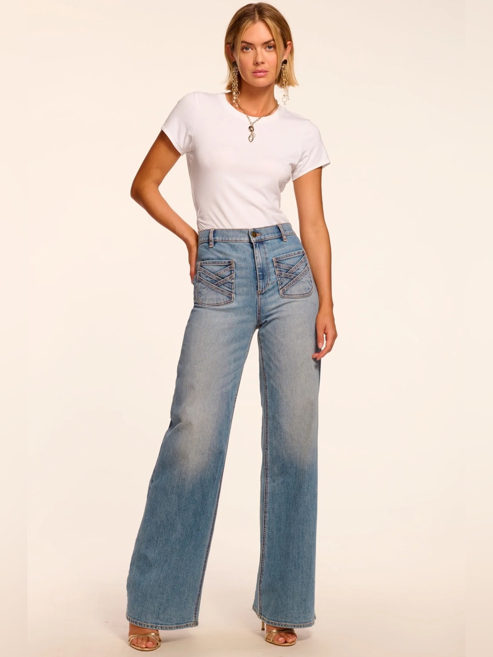 Heidi High-Rise Wide Leg Braided Jean size 26